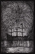 Tall Ship Kalmar Nyckel at Night With Fireworks, Old Town Alexandria, VA